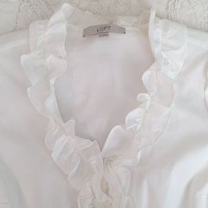 Anne Taylor LOFT white blouse size 8